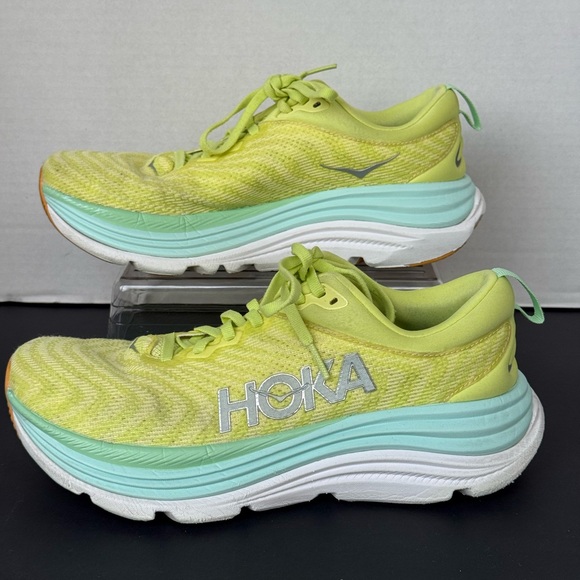 HOKA Gaviota 5 Running Shoes Womens Size  8 Yellow Lime Cushioned Stability Road - Picture 2 of 11